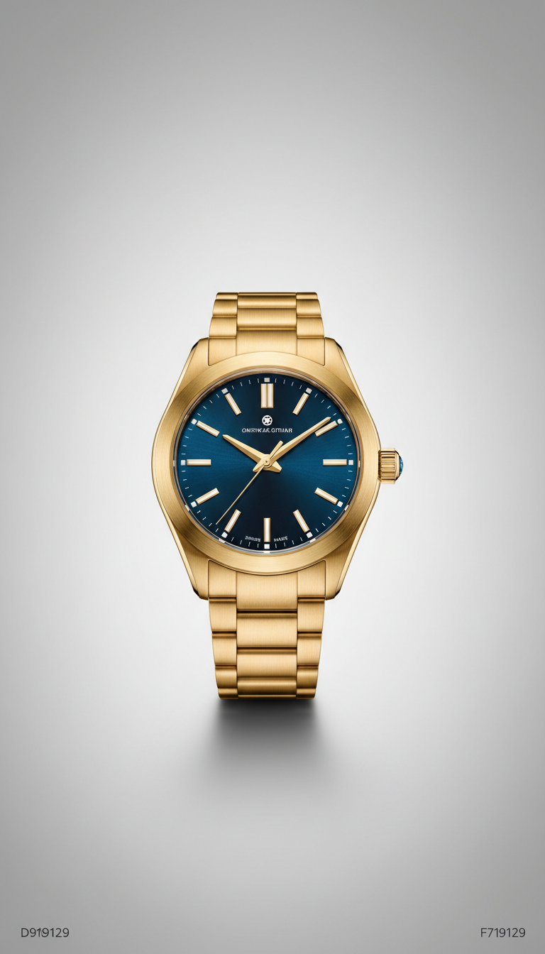 watch with deep azure accents